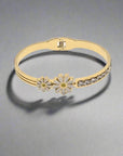 Vergoldet 18K Rosenarmband mit kleinem Steinstreifen - König Jewelry