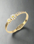 Vergoldet 18K Rosenarmband mit kleinem Steinstreifen - König Jewelry