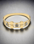 Vergoldet 18K Armband mit zwei parallel verlaufende streifen - König Jewelry