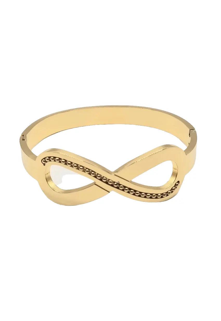 Vergoldet 18K Goldenes Armreif-Armband mit Infinity-Symbol – Zeitlos & Stilvoll - König Jewelry