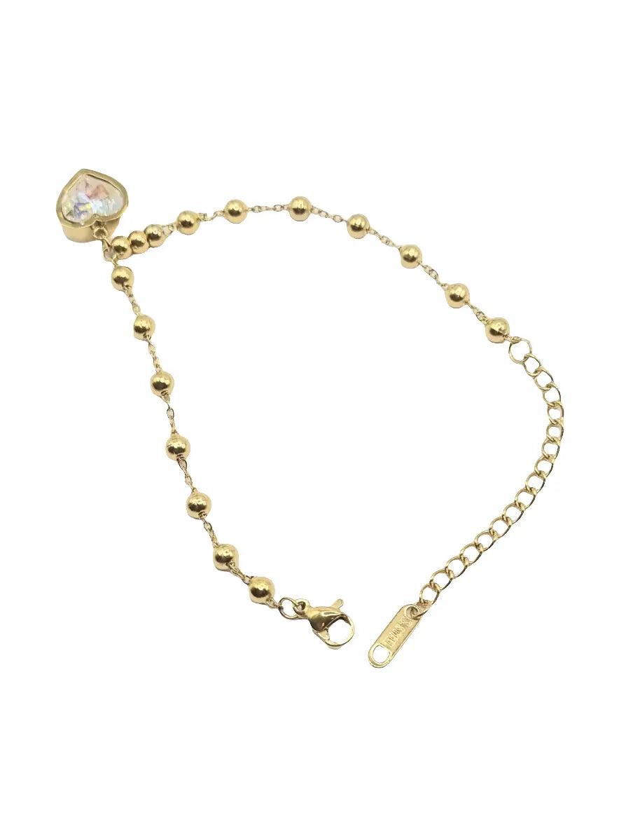 Vergoldet 18K Elegantes Armband mit Herz-Anhänger – Zeitlose Schönheit - König Jewelry
