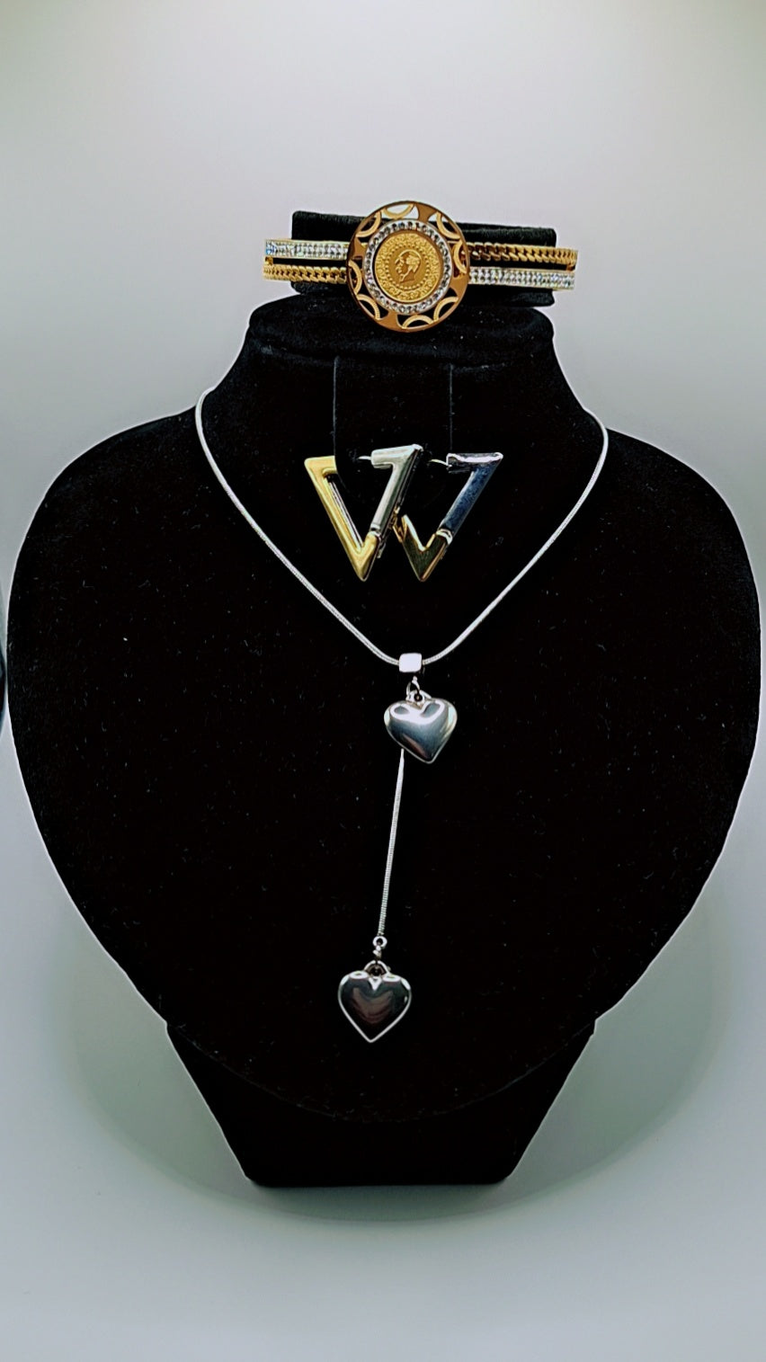 Set 3in1 Ohrring Armreifen Halskette - König Jewelry
