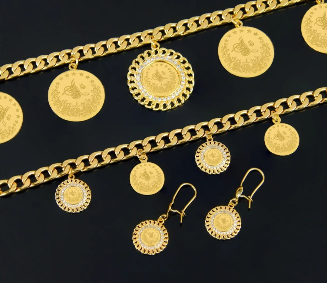 Set mit Lira Vergoldet - König Jewelry