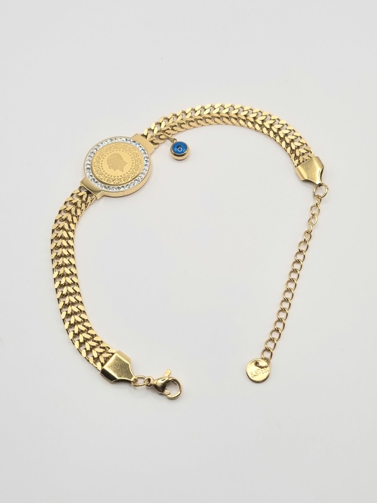 Vergoldets Armband mit blaue stein 18K - König Jewelry