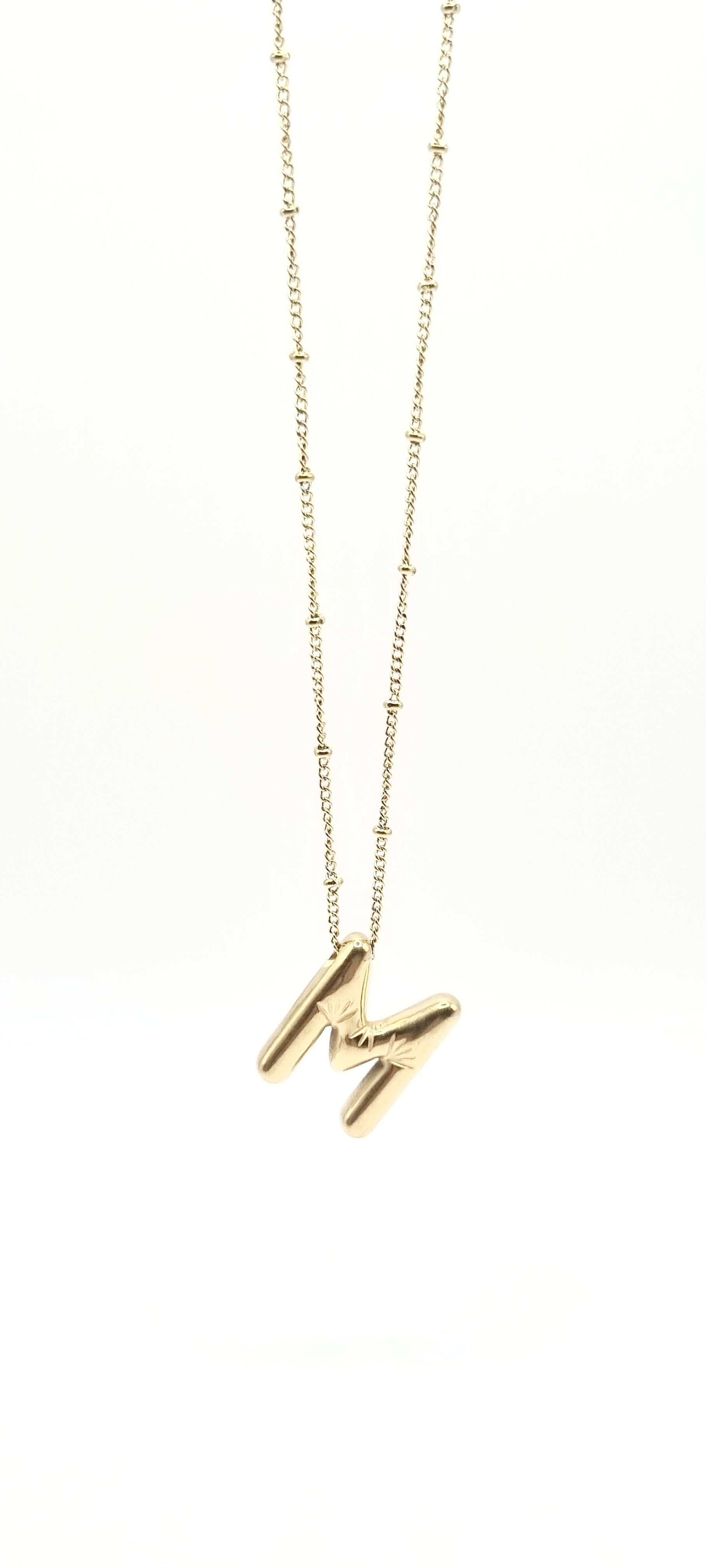 Vergoldets Halskette mit M - König Jewelry