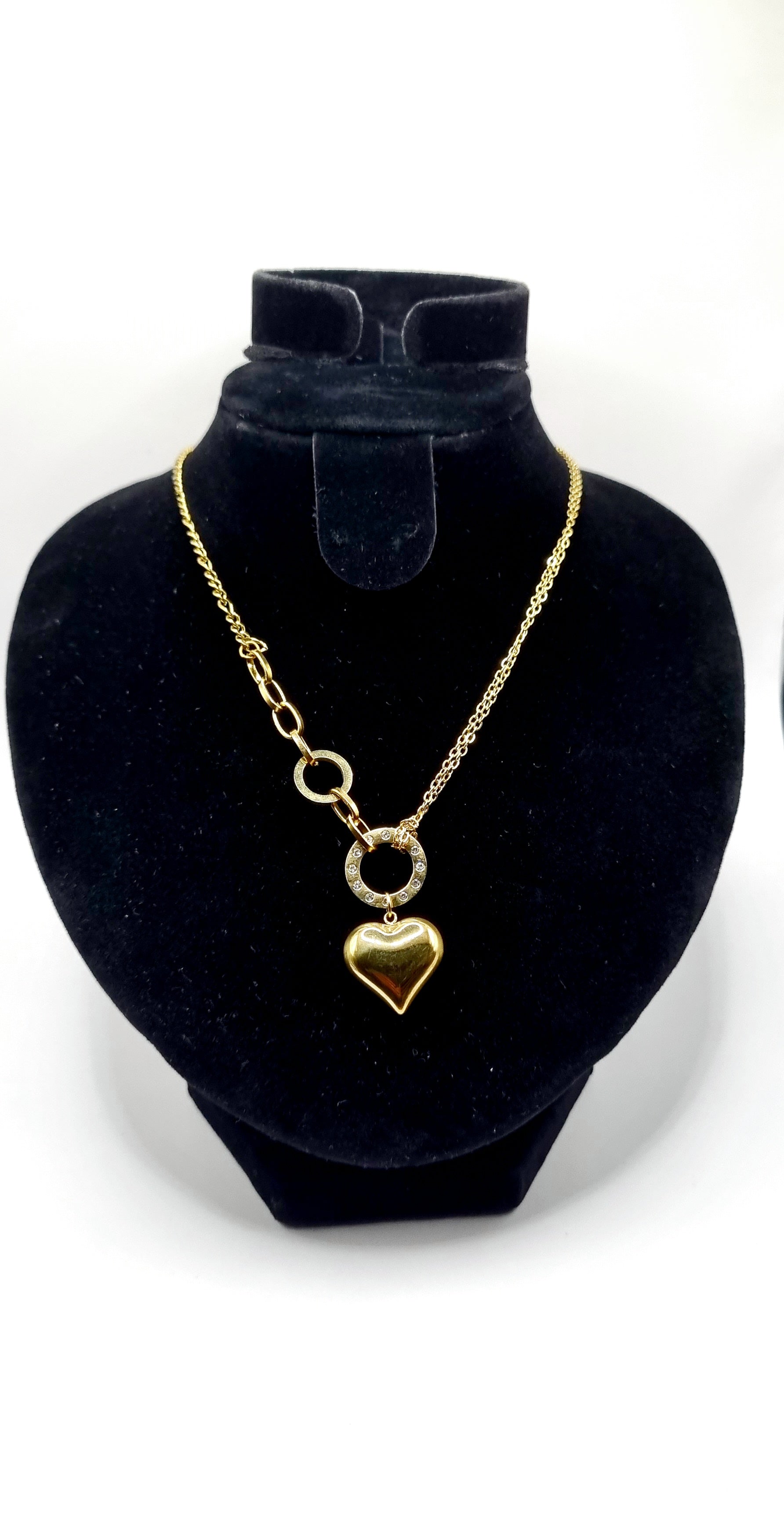 Halskette mit Herz Anhänger Vergoldet - König Jewelry