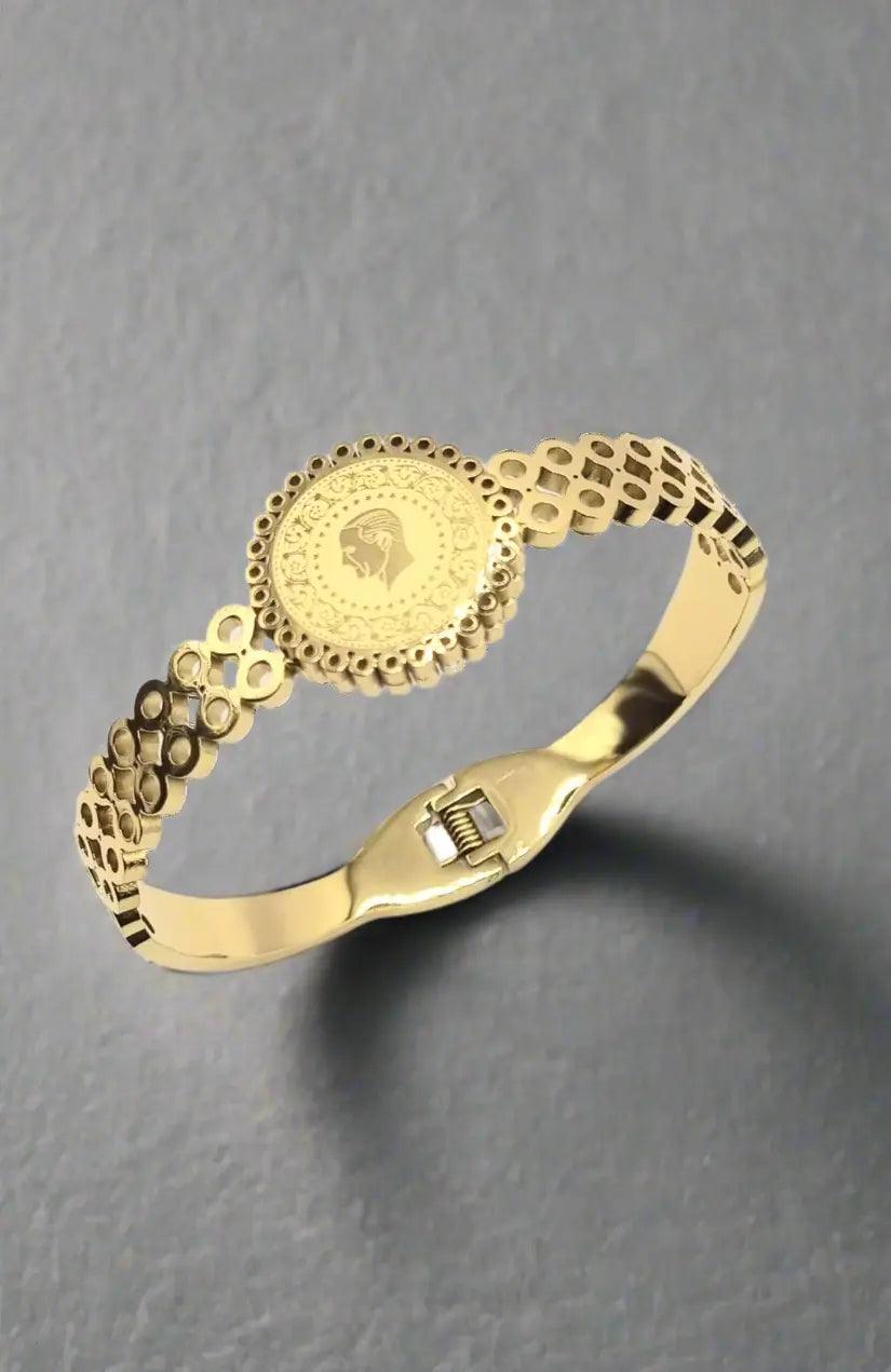 Armband mit Goldmedaille verstellbar - König Jewelry