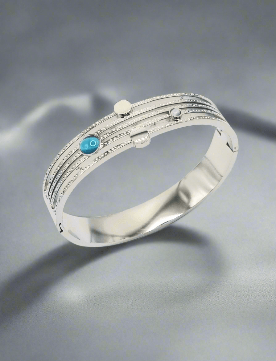 Elegantes Silberarmband mit blauen Akzenten - König Jewelry