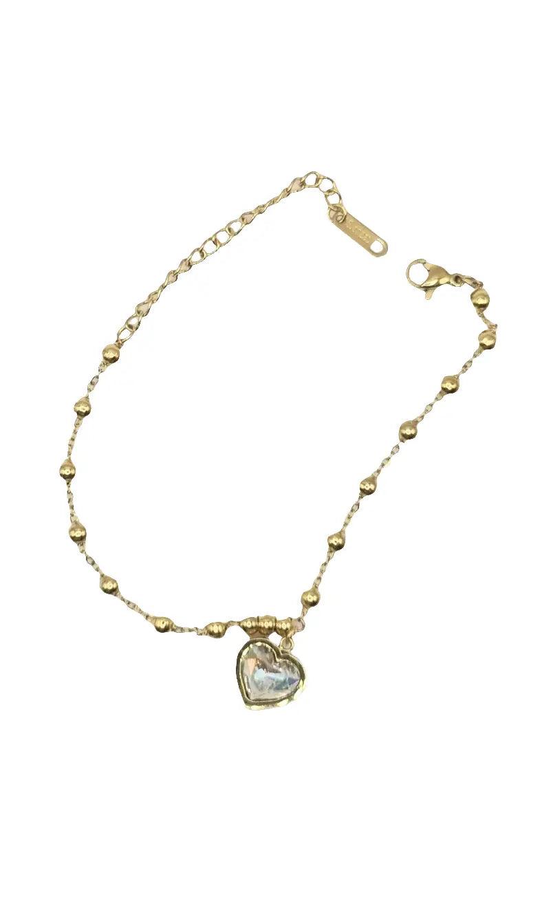 Vergoldet 18K Elegantes Armband mit Herz-Anhänger – Zeitlose Schönheit - König Jewelry
