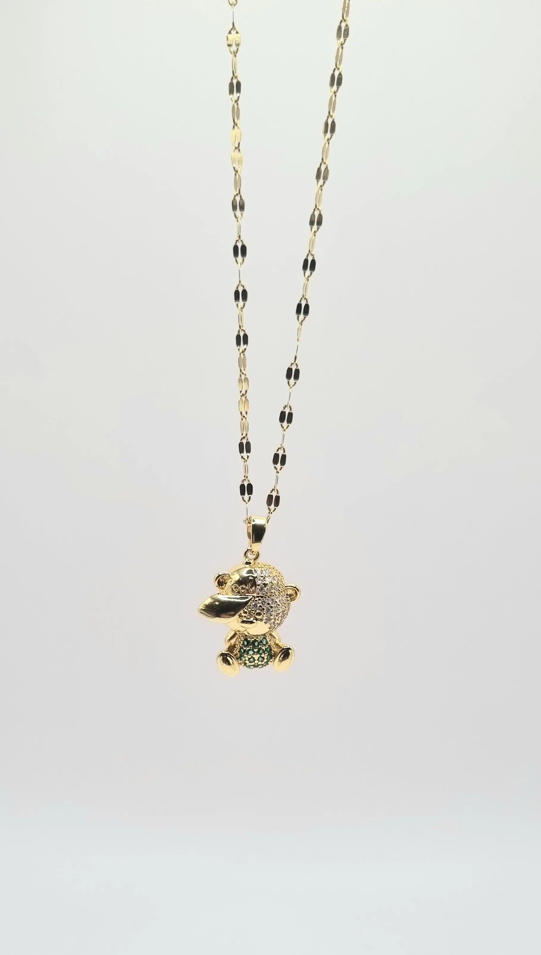 Vergoldet 18K Halskette mit kleinem Bären - König Jewelry
