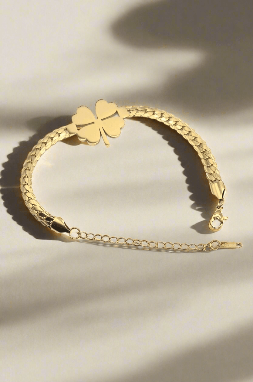 Vergoldete 18K Armband mit Blumenanhänger - König Jewelry