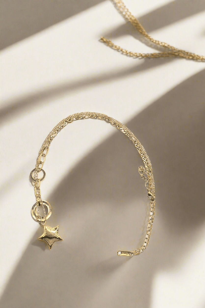 Vergoldete 18K Armband mit Sternanhänger - König Jewelry