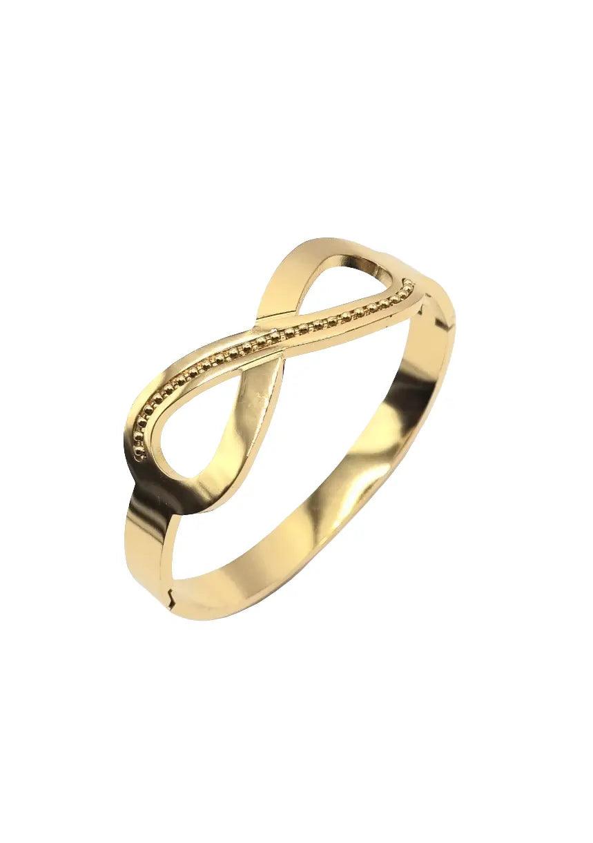 Vergoldet 18K Goldenes Armreif-Armband mit Infinity-Symbol – Zeitlos & Stilvoll - König Jewelry