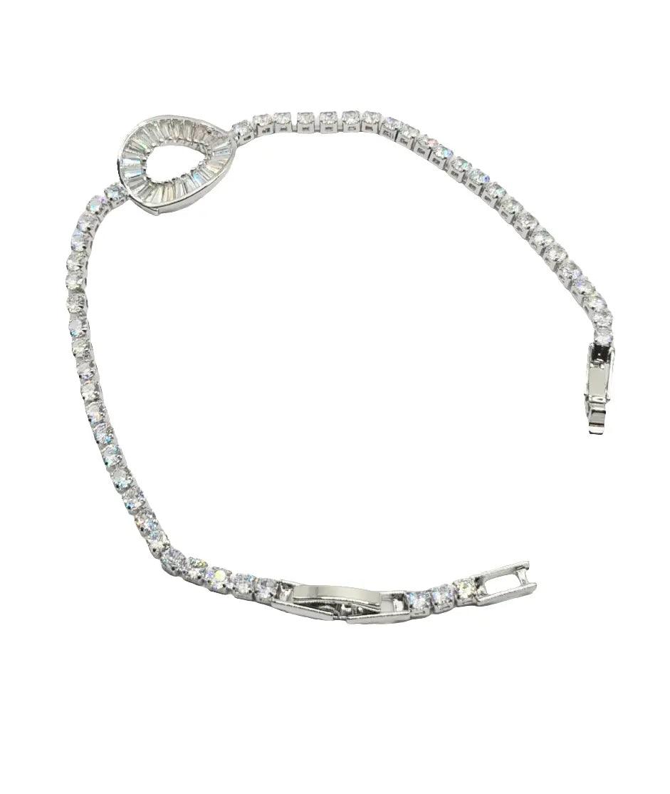 Elegantes Tennisarmband mit funkelnden Zirkonia – Silberfarben - König Jewelry